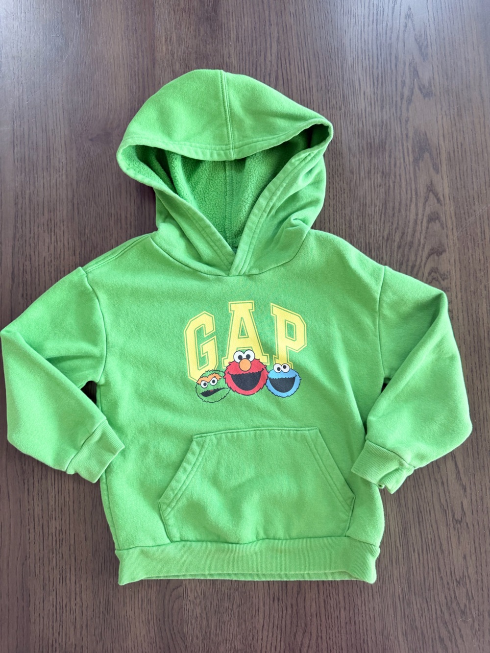 GAP Kids Neon Green Sesame Street Hooded Sweatshirt